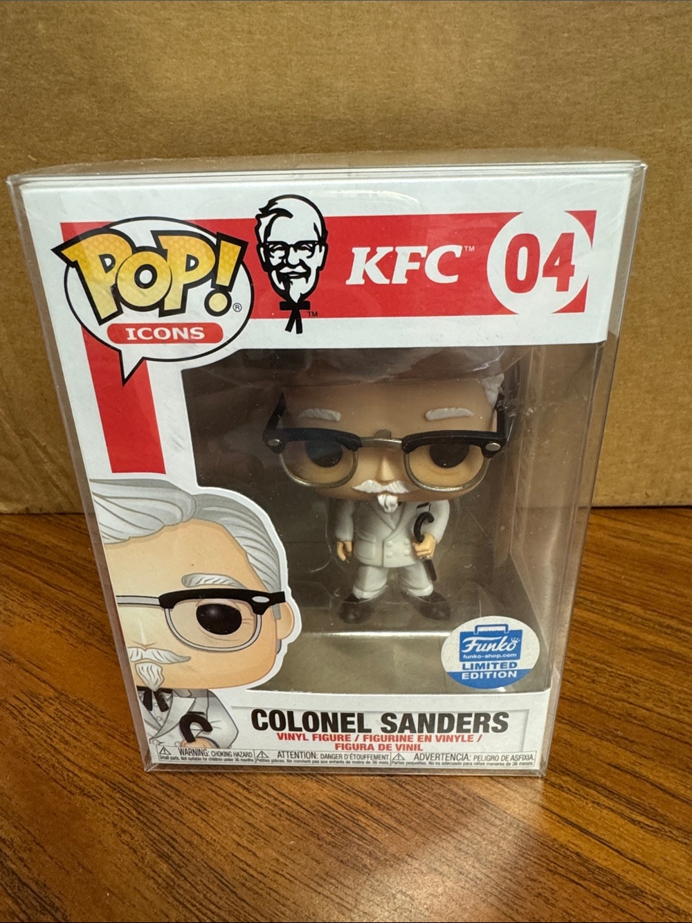 Funko Pop! Icons Colonel Sanders in White Suit with Black Glasses